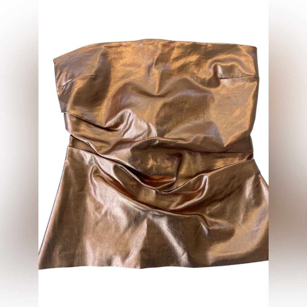Zara metallic rose gold strapless tube top - Picture 6 of 11